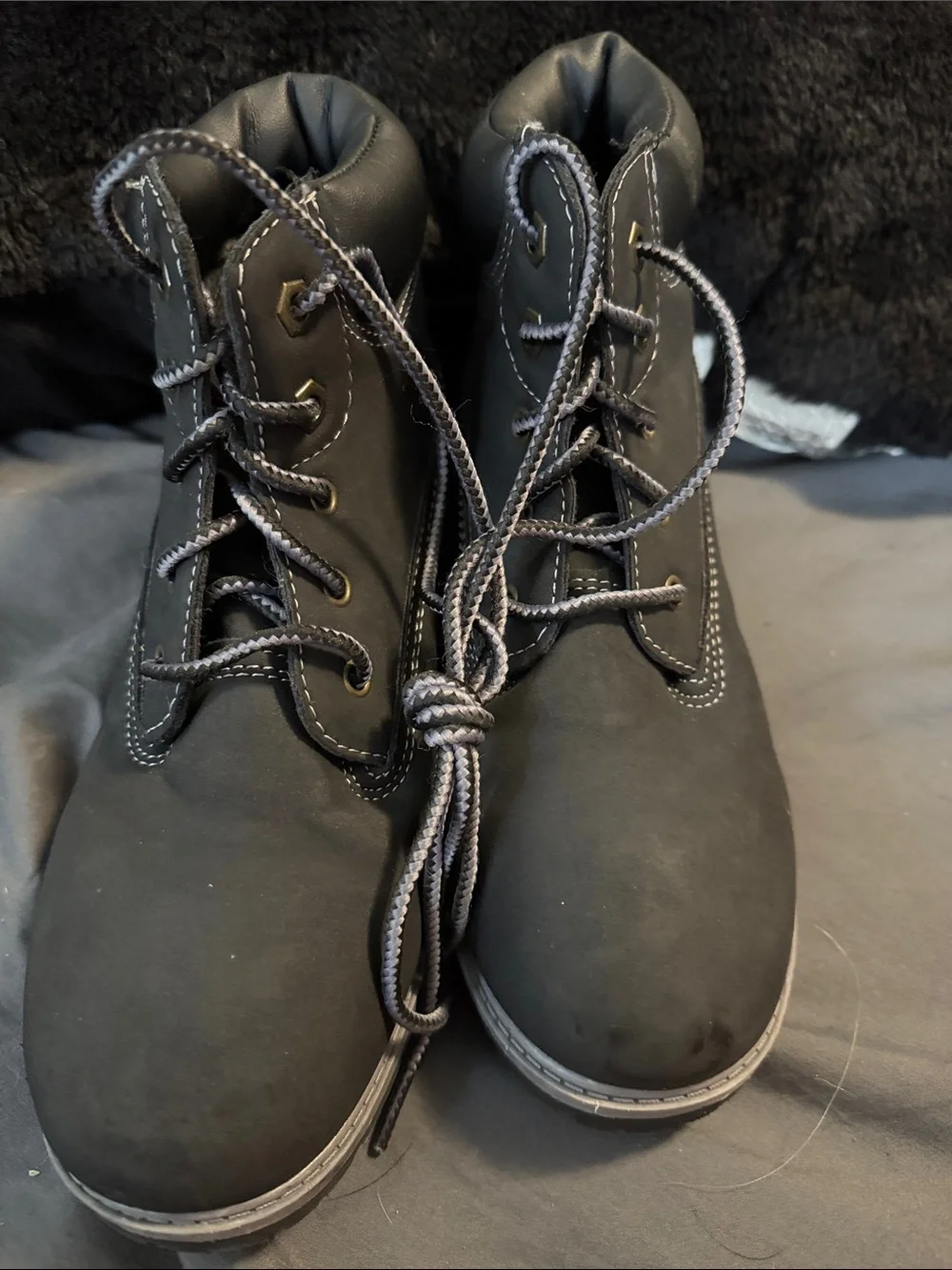 wonder nation Black Lace-Up Kids Boots